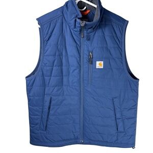 Carhartt Gilliam Vest Mens Large Blue Quilted Lightweight Insulated 100361
